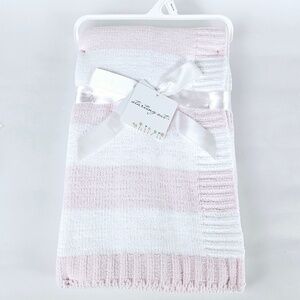 Starting Out: Baby Pink Striped Knitted Blanket